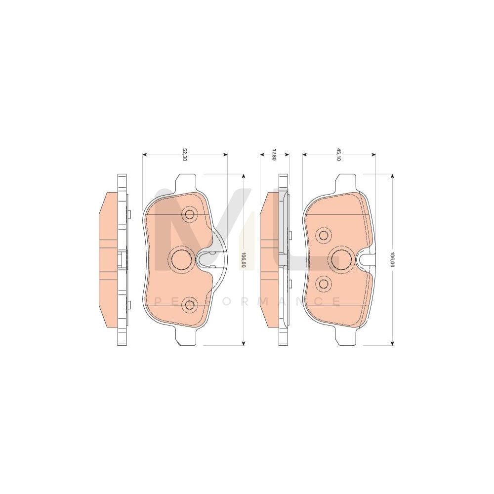 TRW Gdb1827 Brake Pad Set For Bmw Z4 Roadster (E89) Prepared For Wear Indicator, With Brake Caliper Screws, With Accessories