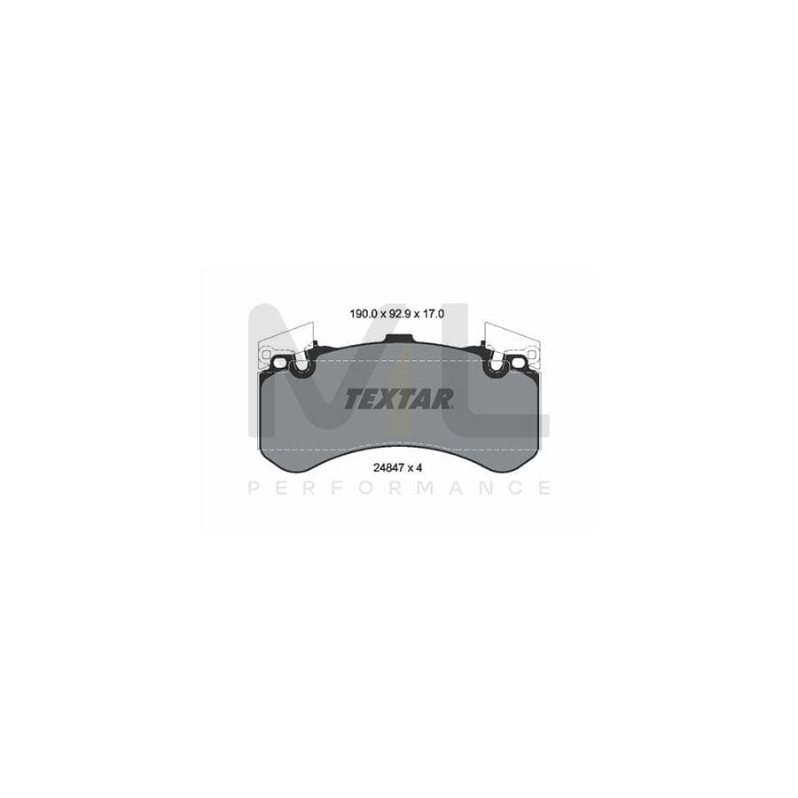 TEXTAR 2484701 Brake pad set not prepared for wear indicator, with counterweights