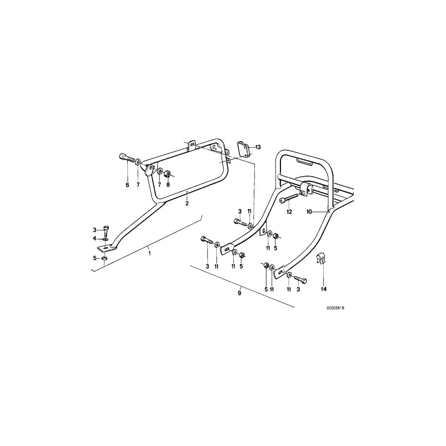 Genuine BMW 46542300122 Left Case Holder CR (Inc. R 80 G/S & R 80 GS)