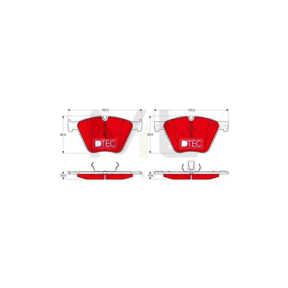 TRW Dtec Cotec Gdb1964Dte Brake Pad Set Prepared For Wear Indicator