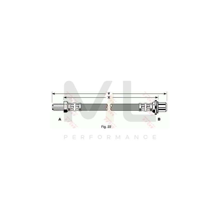 TRW PHB199 Brake Hose 360mm, M10x1