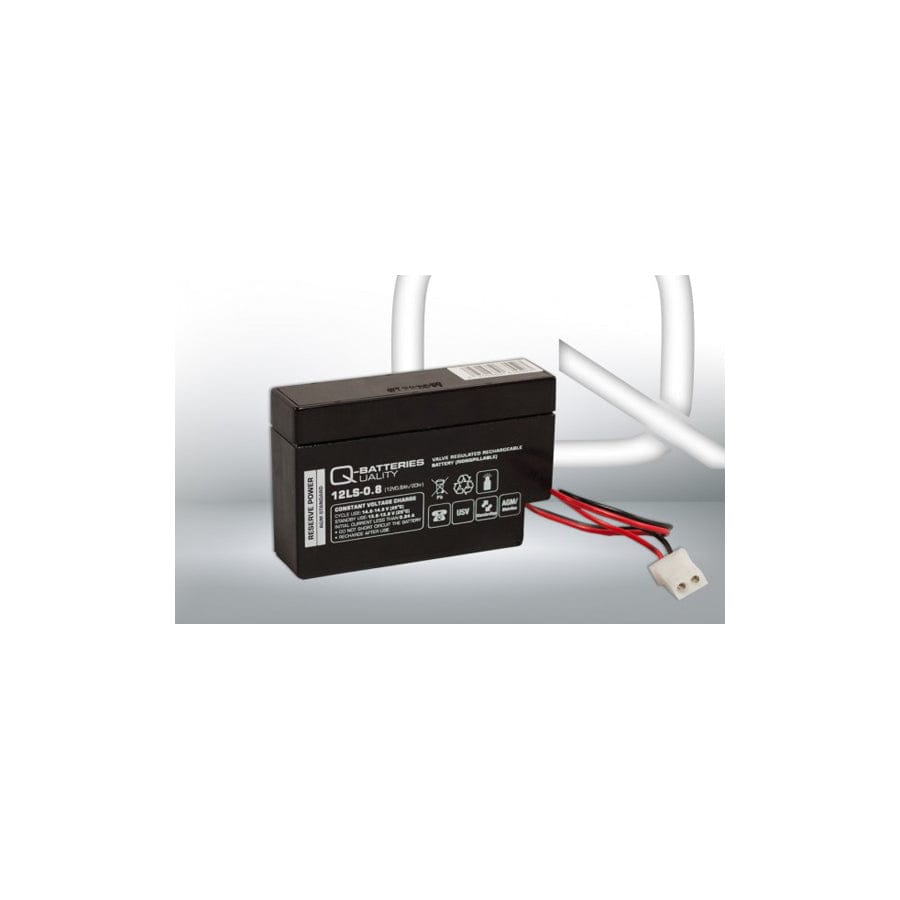 Q-Batteries 12LS0.8 12V 0,8Ah AGM leadfleece battery with AMPplug