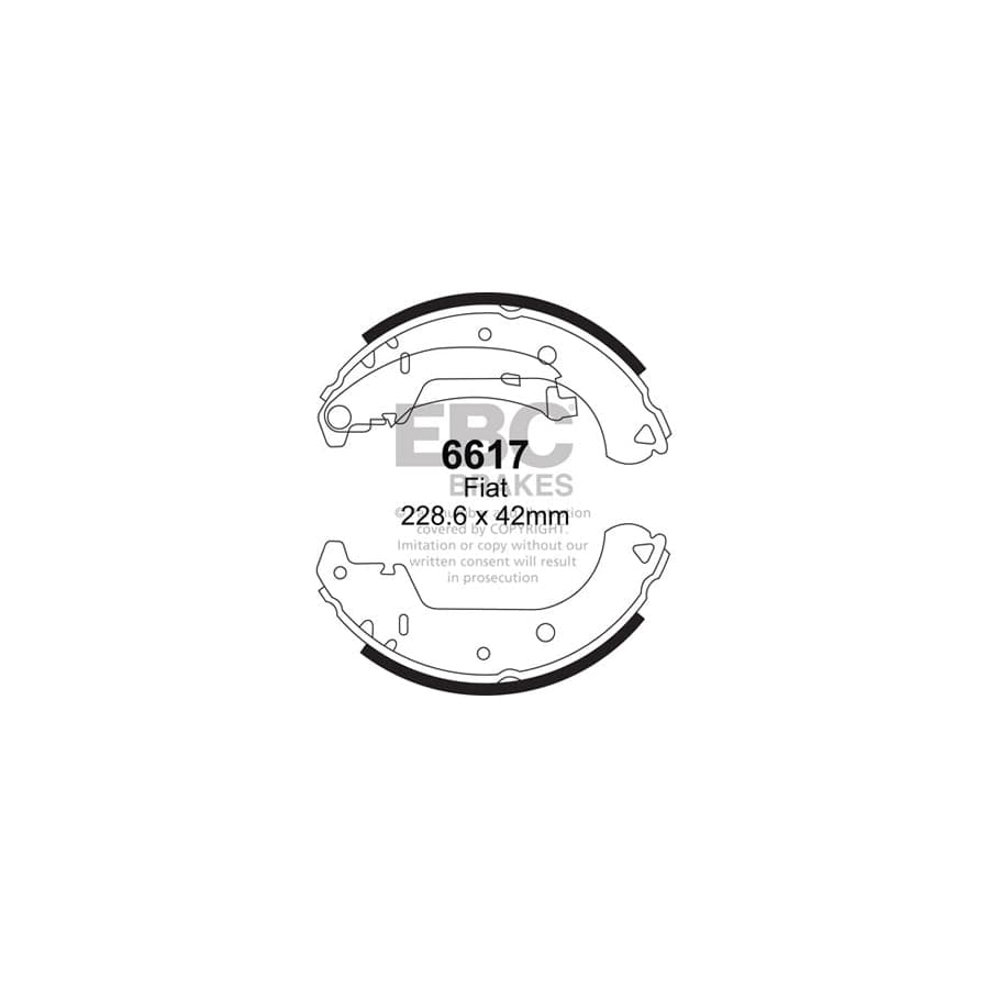 EBC 6617 Fiat Doblo Rear Brake Shoes 1 | ML Performance UK Car Parts