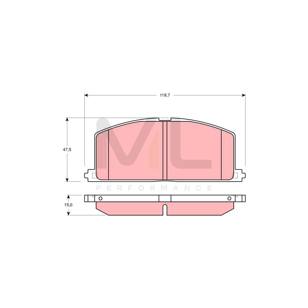 TRW Gdb3184 Brake Pad Set Not Prepared For Wear Indicator
