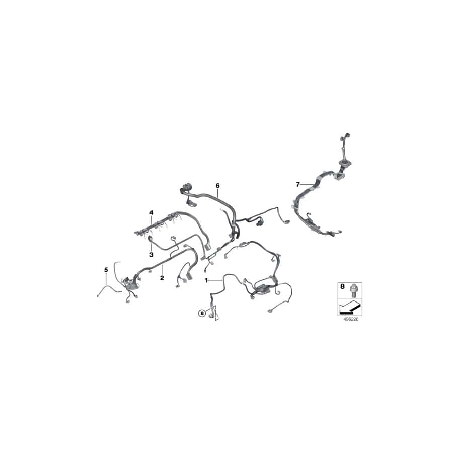 Genuine BMW 12517582971 F15 F16 Wiring Harness, Engine Trans. Module (Inc. X5 35i & X6 35i)