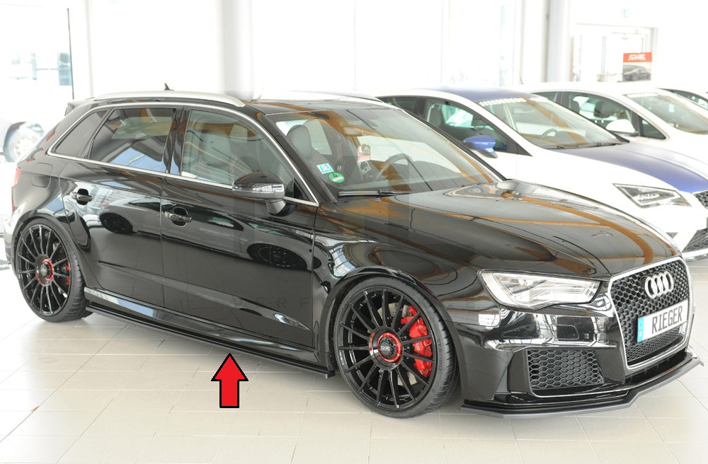 Rieger 00056815 Audi 8V RS3 Side Skirt Splitter 3 | ML Performance UK Car Parts