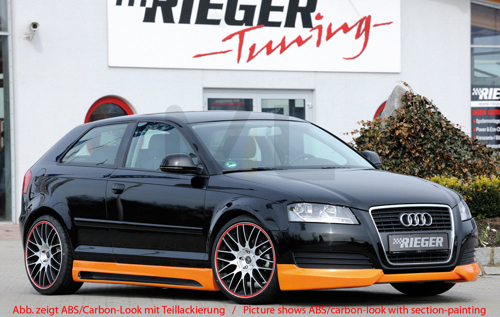 Rieger 00056762 Audi 8P A3 Side Skirt 4 | ML Performance UK Car Parts