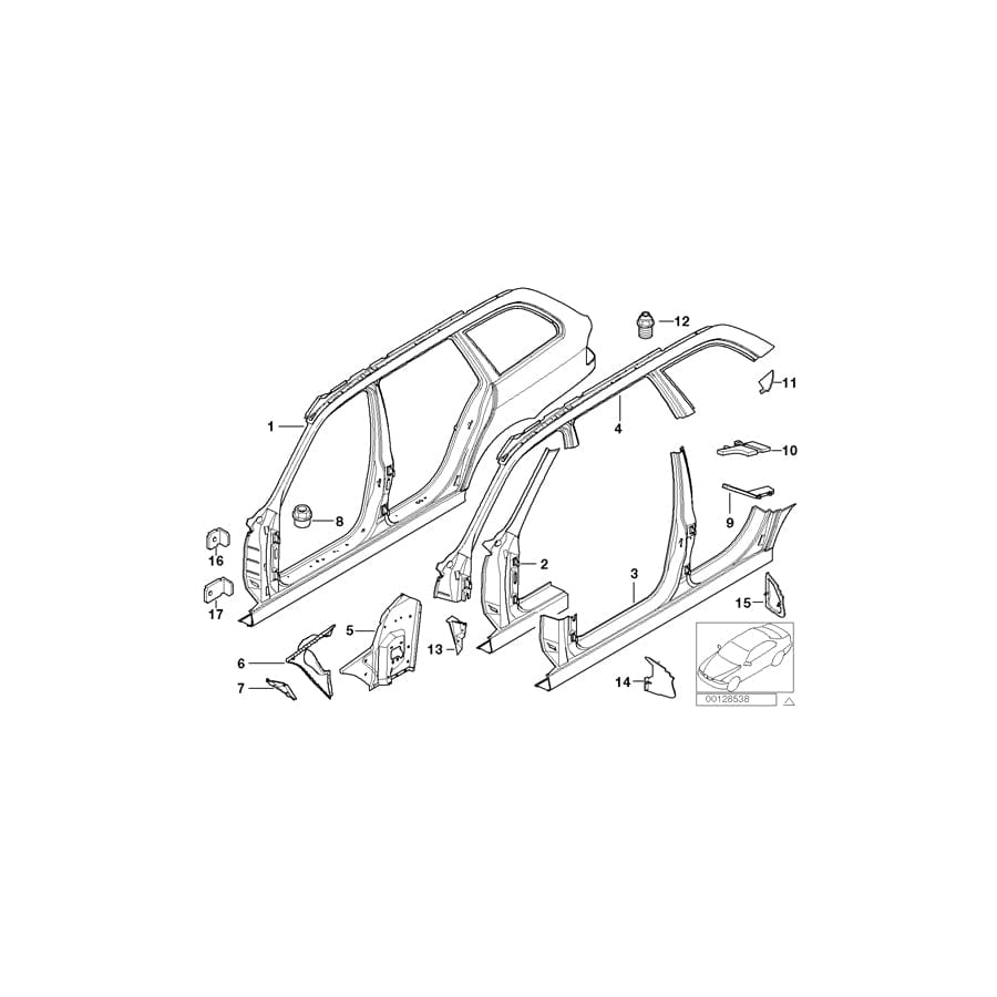 Genuine BMW 41218216189 E39 Moulded Part F Entrance (Inc. 540i, 528i & 520i)