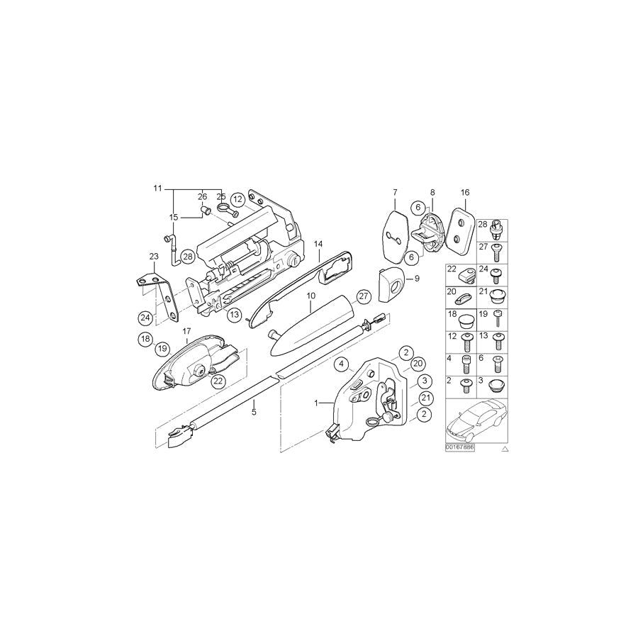 Genuine BMW 51418268009 E52 Door Handle, Inside Left P1SW SCHWARZ (Inc. Alpina V8 & Z8)