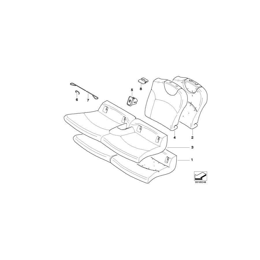 Genuine BMW 52202753272 R56 Cover Backrest Cloth Right CARBON BLACK (Inc. Cooper D 2.0, Coop.S BEV & One Eco 55kW)