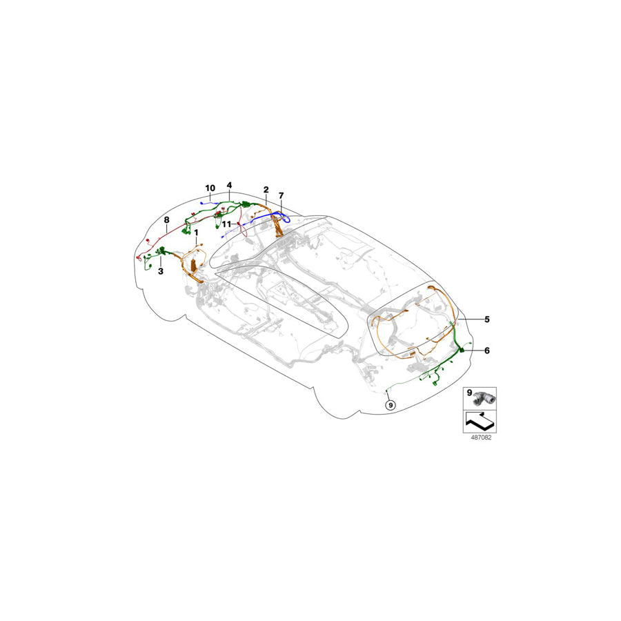 Genuine BMW 61129236519 E88 E81 E87 Wiring Set Pdc, Front (Inc. M Coupé, 116i 1.6 & 128i)