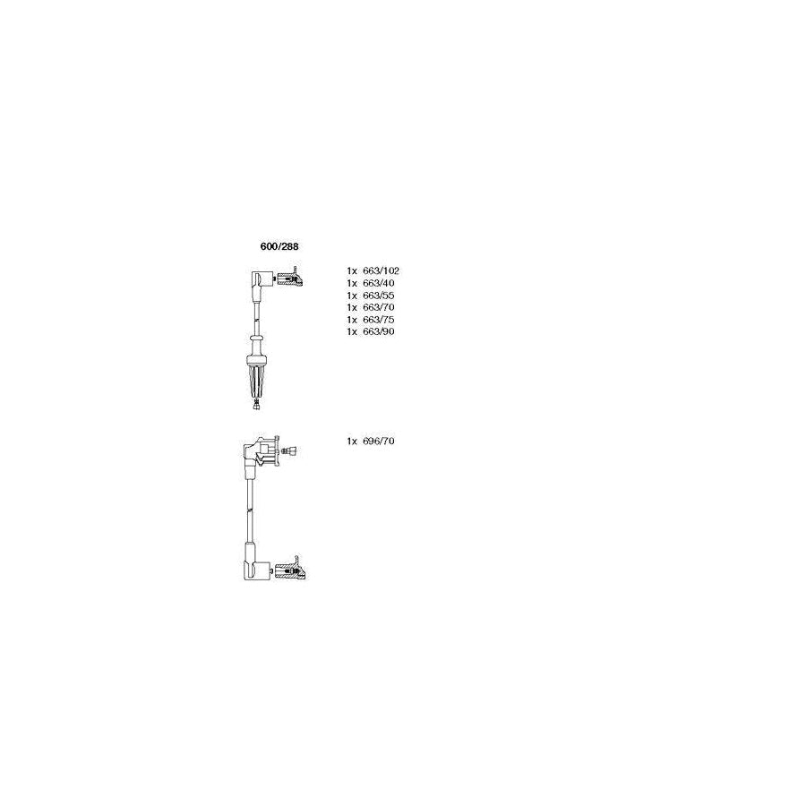 Bremi 600/288 Ignition Cable Kit for Renault Espace II (J63/S63)