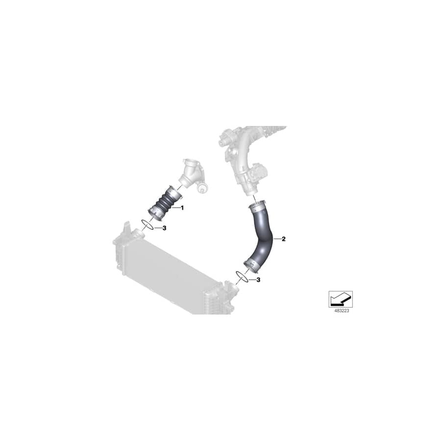 Genuine BMW 11618583937 G01 G02 Charge Air Line (Inc. X4 30dX)