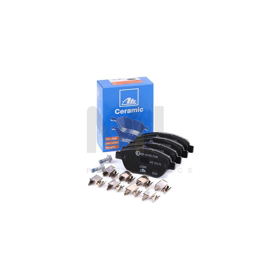 ATE Ceramic 13.0470-3966.2 Brake pad set excl. wear warning contact, not prepared for wear indicator, with brake caliper screws, with accessories