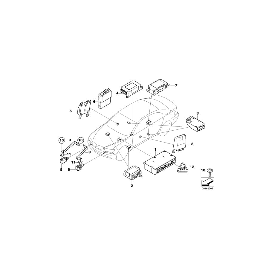 Genuine BMW 65776970886 RR1 E67 Sensor, A-Pillar Left (Inc. 740i, 735i & 745Li)