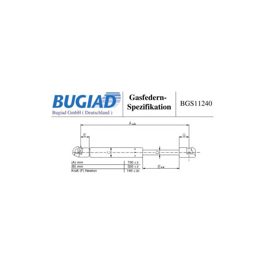 BUGIAD Bgs11240 Bonnet Strut