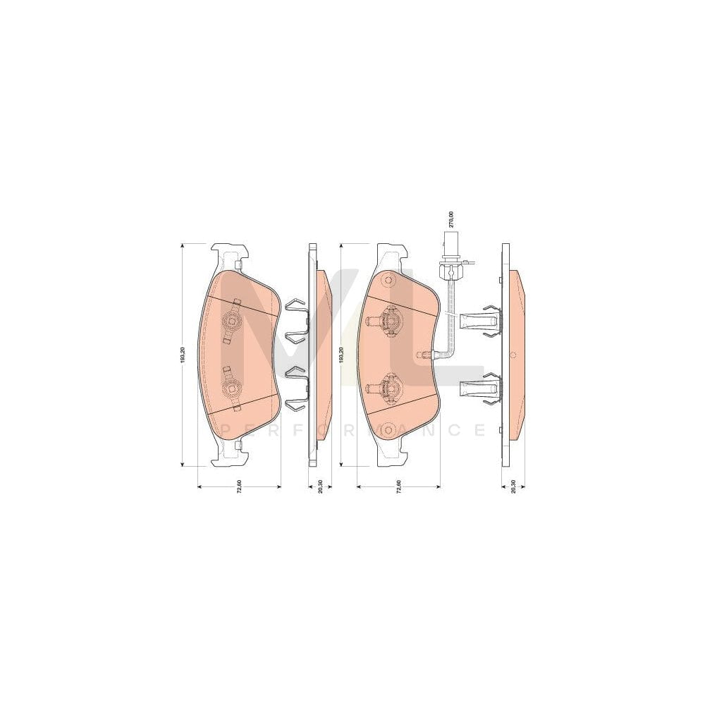 TRW Gdb1811 Brake Pad Set For Audi A8 D3 (4E2, 4E8) Incl. Wear Warning Contact