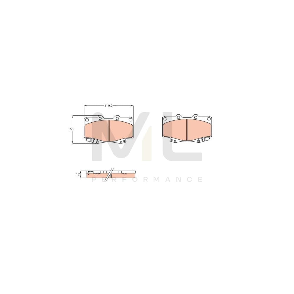 TRW Cotec Gdb3428 Brake Pad Set With Acoustic Wear Warning