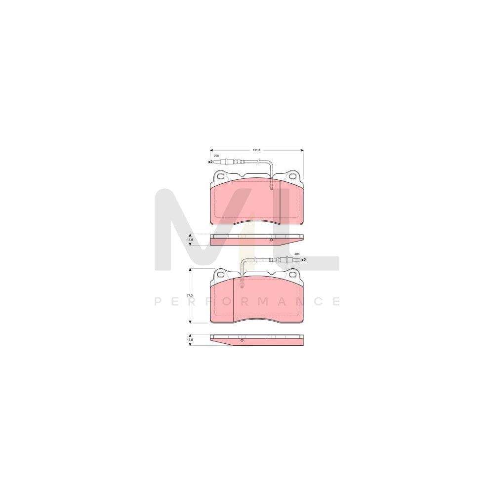 TRW Gdb1431 Brake Pad Set Incl. Wear Warning Contact