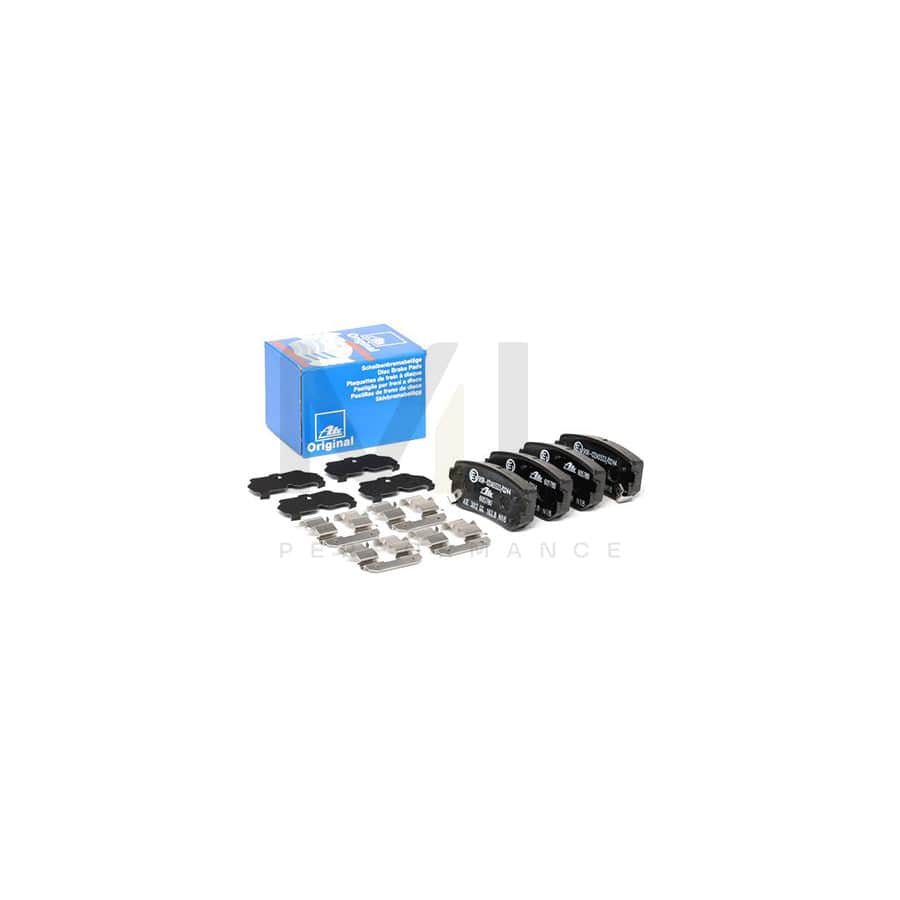 ATE 13.0460-5780.2 Brake pad set with acoustic wear warning, with anti-squeak plate, with accessories