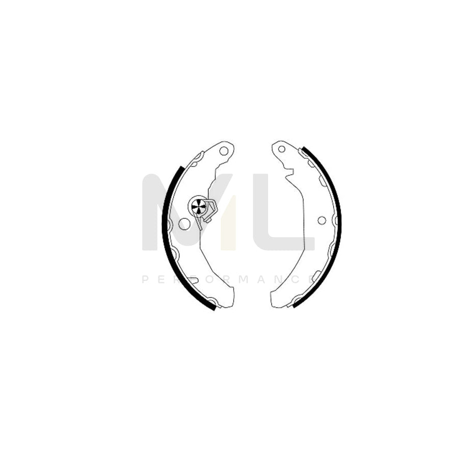 TEXTAR 91033300 Brake Shoe Set for FORD FIESTA without handbrake lever, with accessories