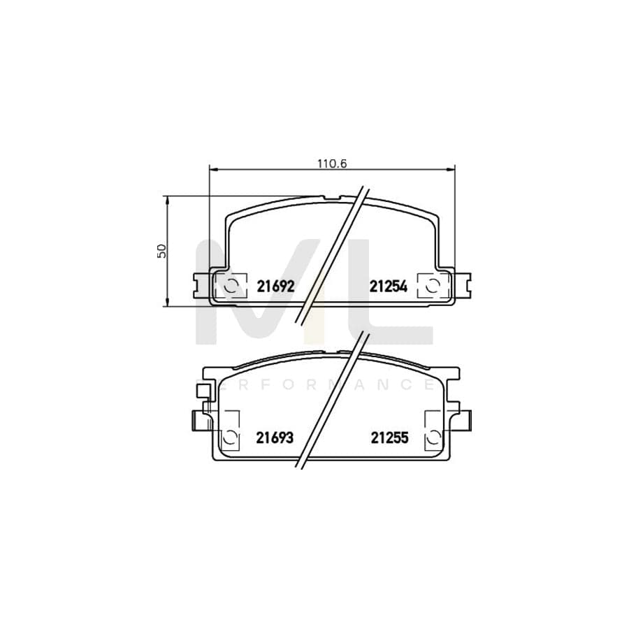 TEXTAR 2125401 Brake pad set with acoustic wear warning