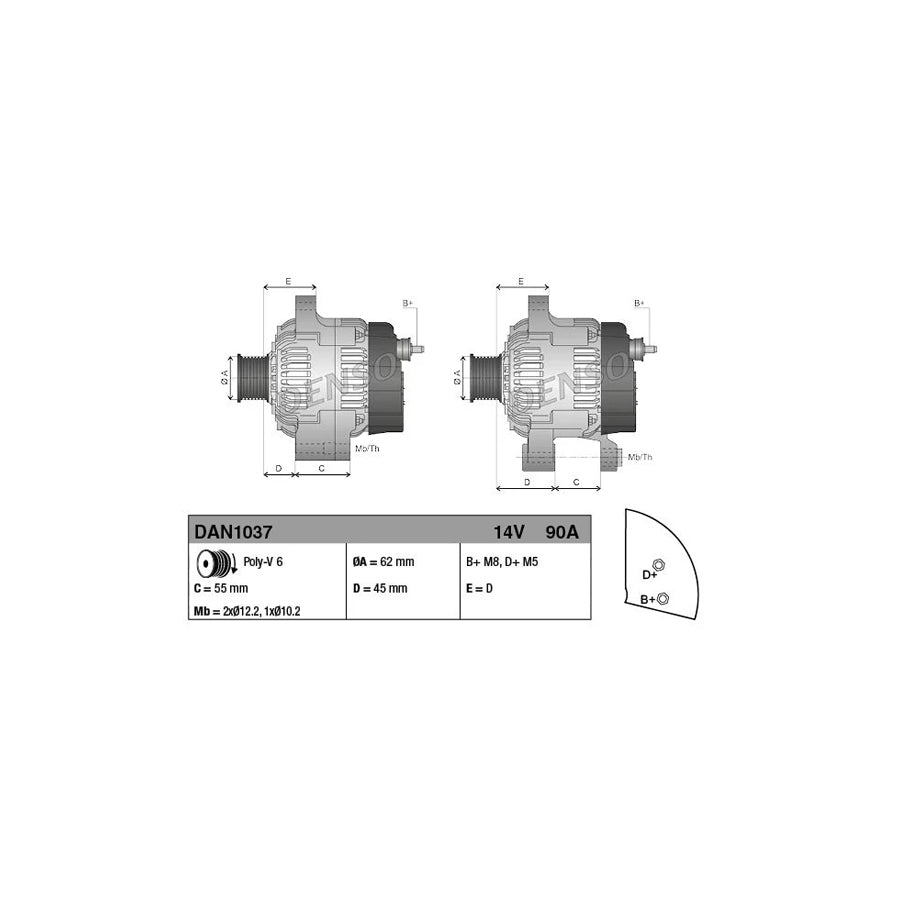DENSO DAN1037 Alternator