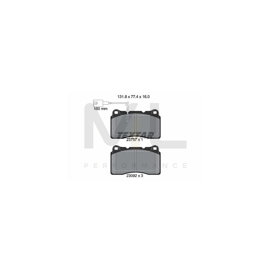 TEXTAR 2375701 Brake pad set with integrated wear warning contact