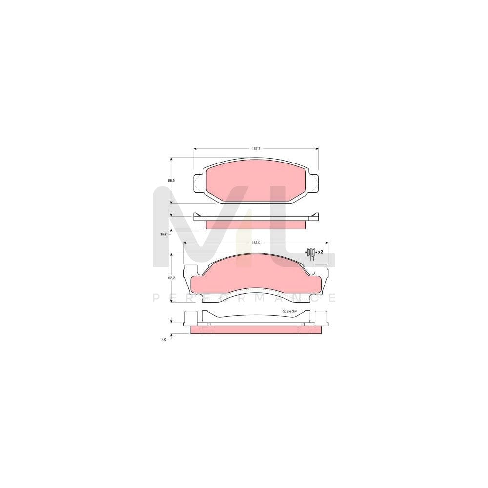TRW Gdb4058 Brake Pad Set Not Prepared For Wear Indicator