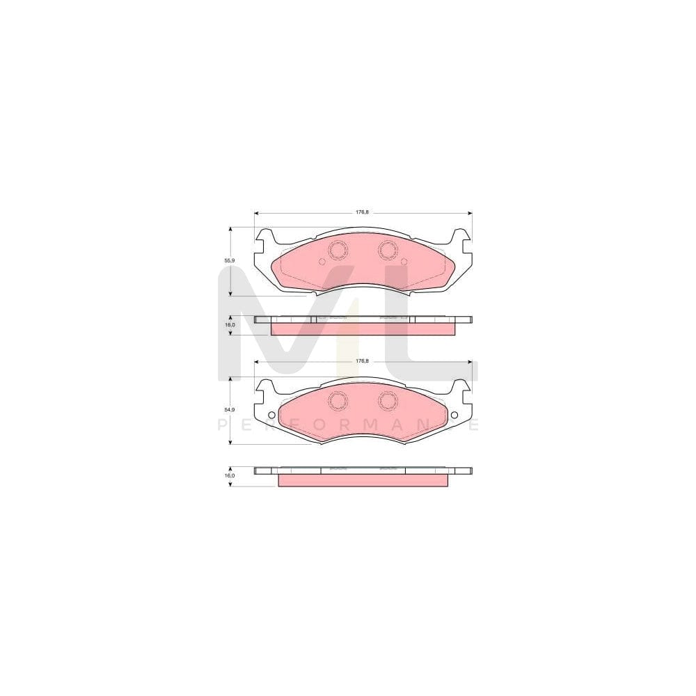 TRW Gdb1207 Brake Pad Set Not Prepared For Wear Indicator