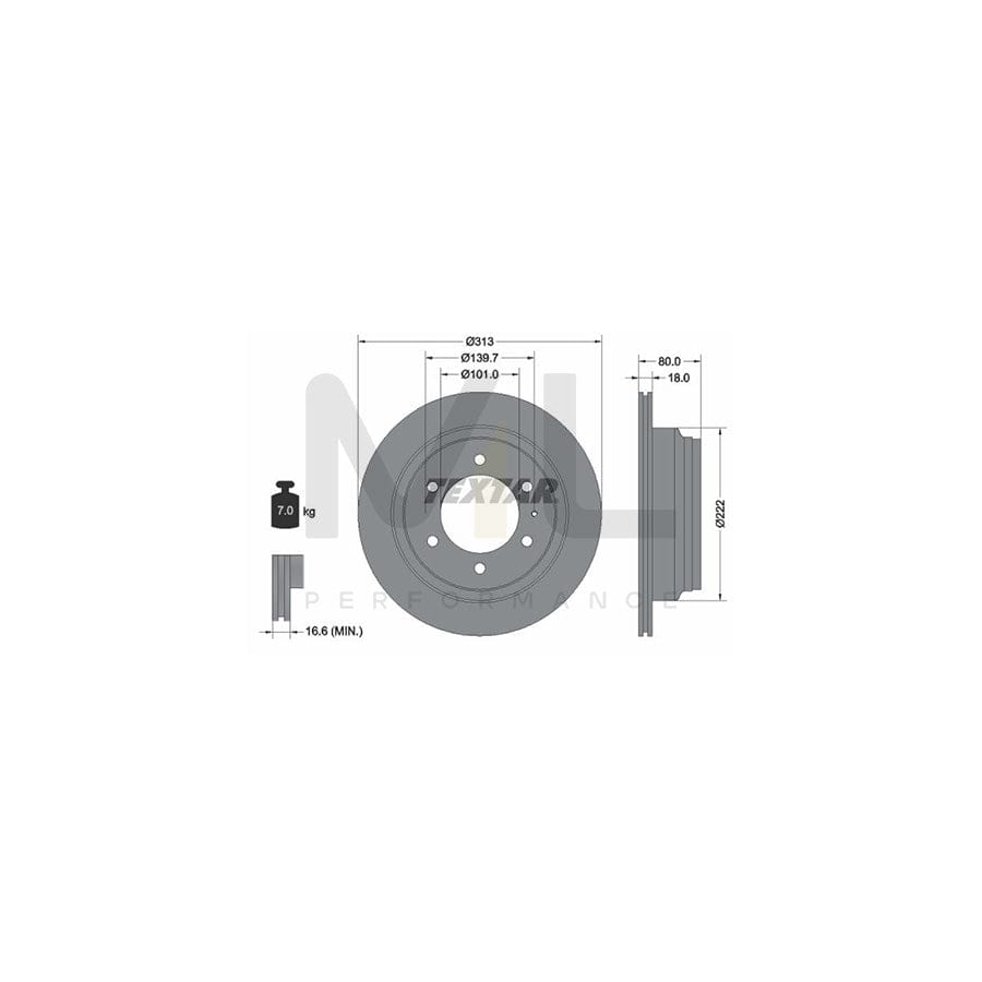 TEXTAR 92091600 Brake Disc Internally Vented, without wheel hub, without wheel studs  - 1 piece