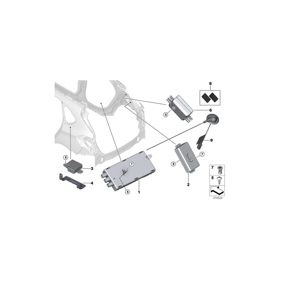 Genuine BMW 65209286365 F39 F48 Antenne Am (Inc. X2 20iX, X1 28i & X1 18i)