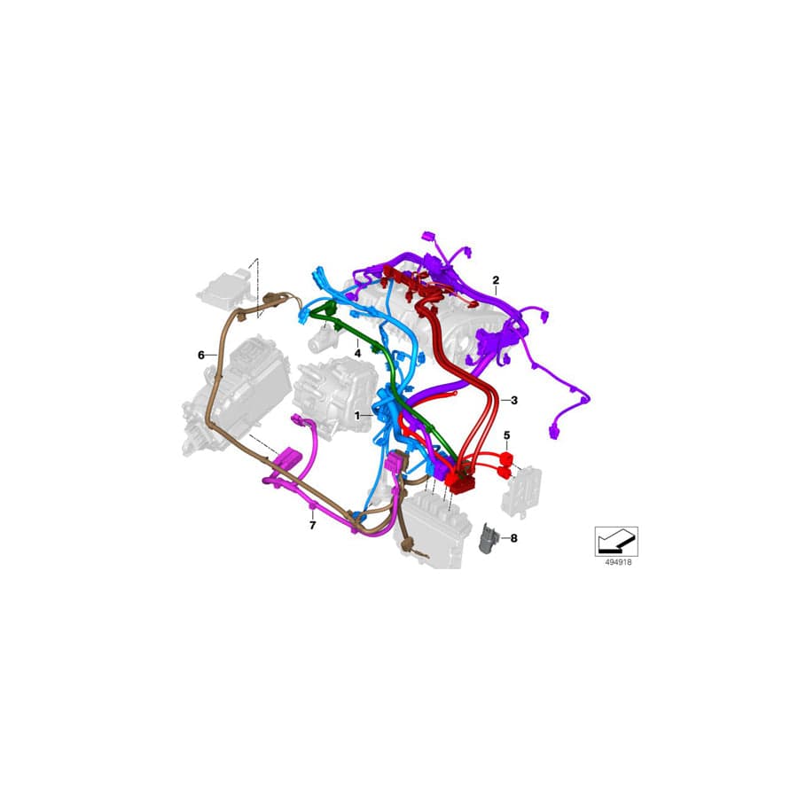 Genuine BMW 12518644489 I15 Wiring Harness, Eng. Sensoric Module 2 (Inc. i8)