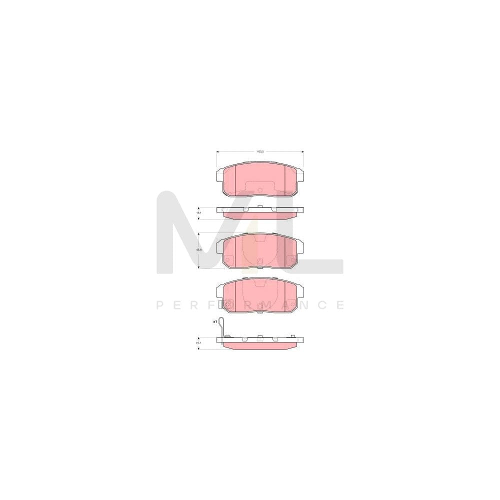 TRW Gdb3357 Brake Pad Set With Acoustic Wear Warning