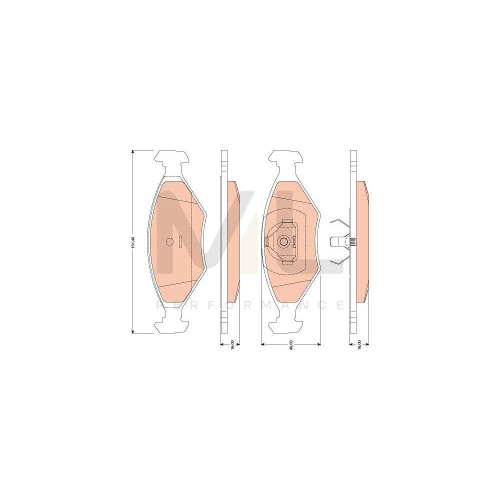 TRW Gdb1776 Brake Pad Set Not Prepared For Wear Indicator