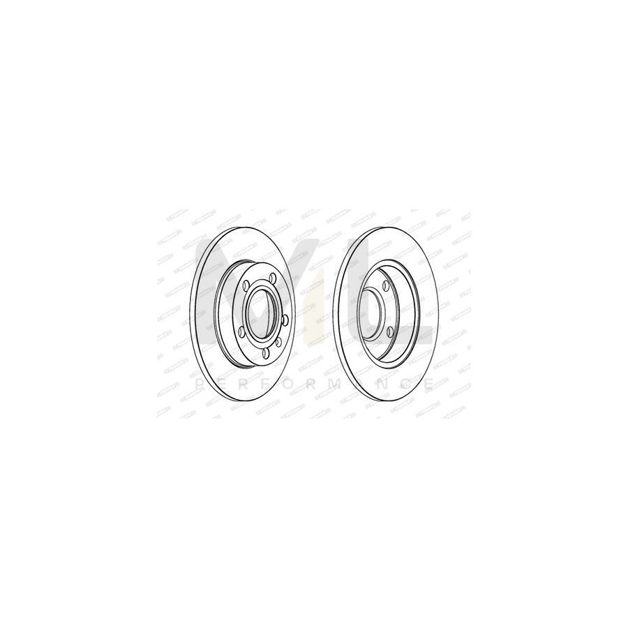Ferodo Premier Coat+ Disc DDF1709C Brake Disc Solid, Coated, Without Bolts/Screws  - Pair
