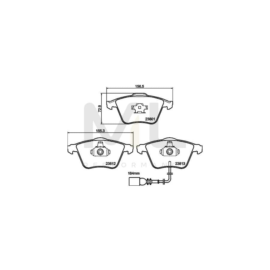 TEXTAR 2380102 Brake pad set with integrated wear warning contact