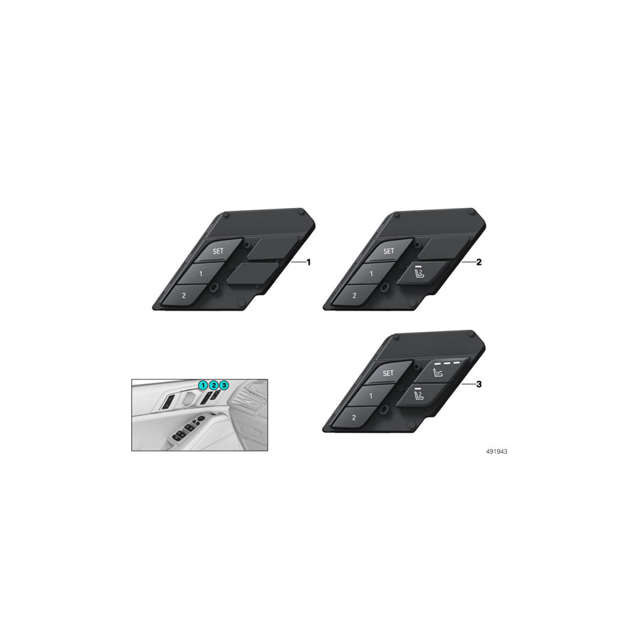 Genuine BMW 61319484675 G05 Operating Facility Seat Functions Left (Inc. X5 30dX, X5 40i & X5 40iX)