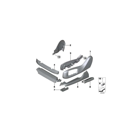 Genuine BMW 52107348336 F15 F16 Cover, Seat Rail, Front Right OYSTER (Inc. X6)