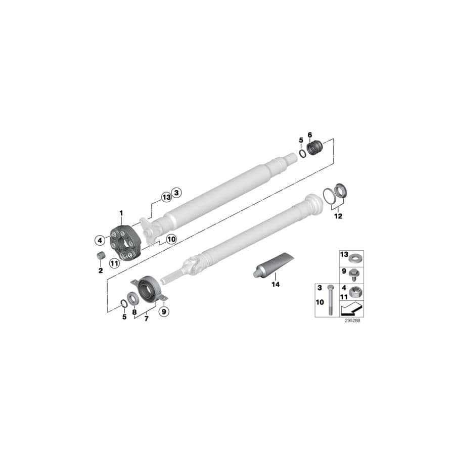 Genuine BMW Mini 26127572932 E89 Center Mount, Aluminium (Inc. Z4 35i)