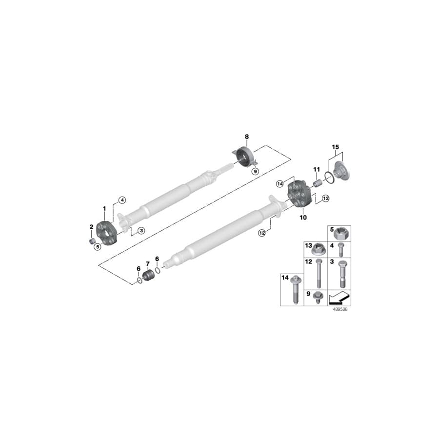 Genuine BMW Mini 26118485605 G15 F92 F93 Center Mount, Aluminium (Inc. 840i, M8 & M850iX)