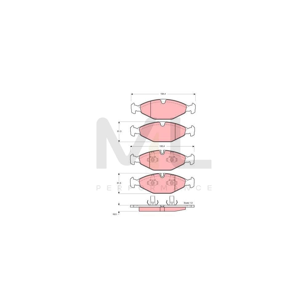 TRW Gdb1400 Brake Pad Set Prepared For Wear Indicator