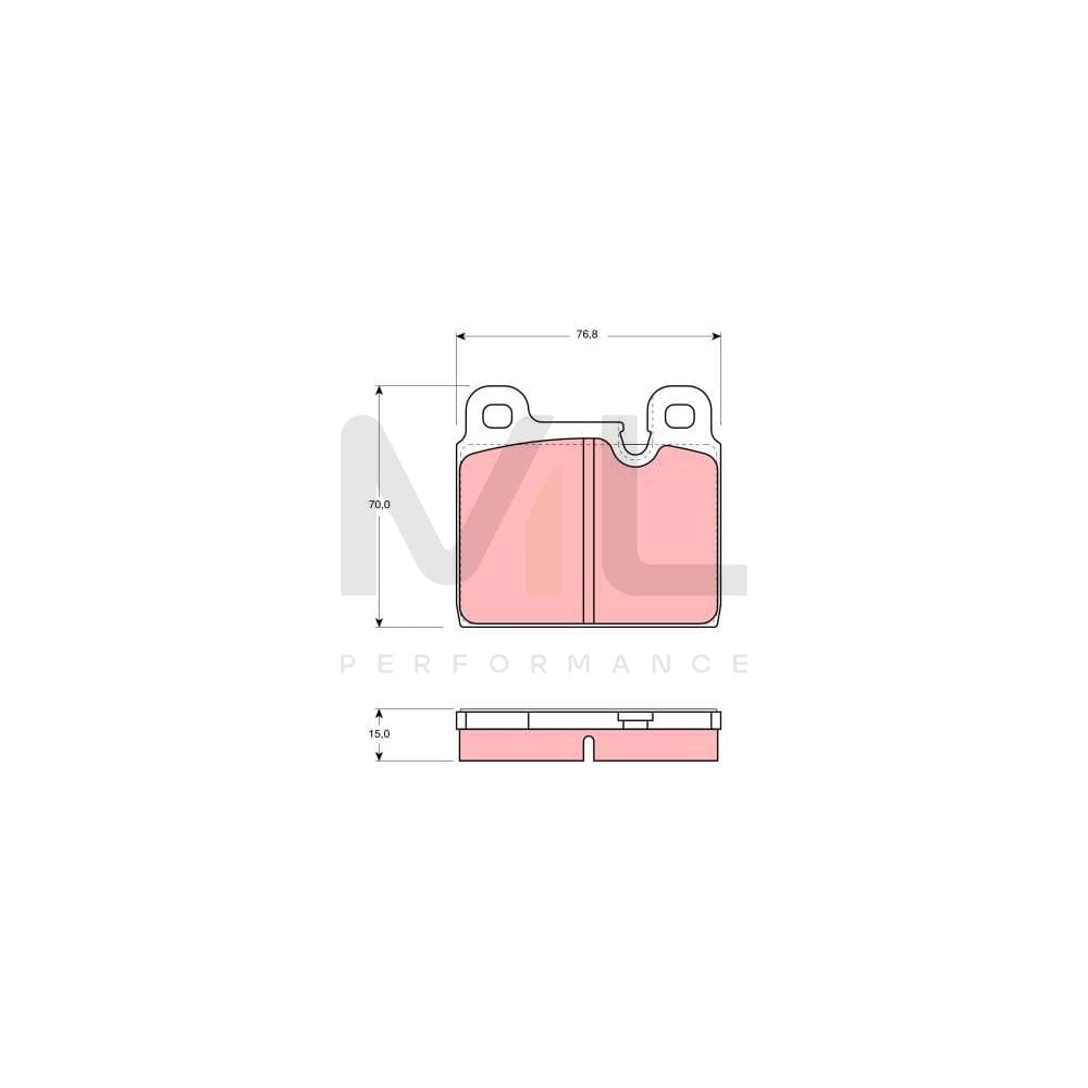 TRW Gdb918 Brake Pad Set For Porsche 911 Prepared For Wear Indicator