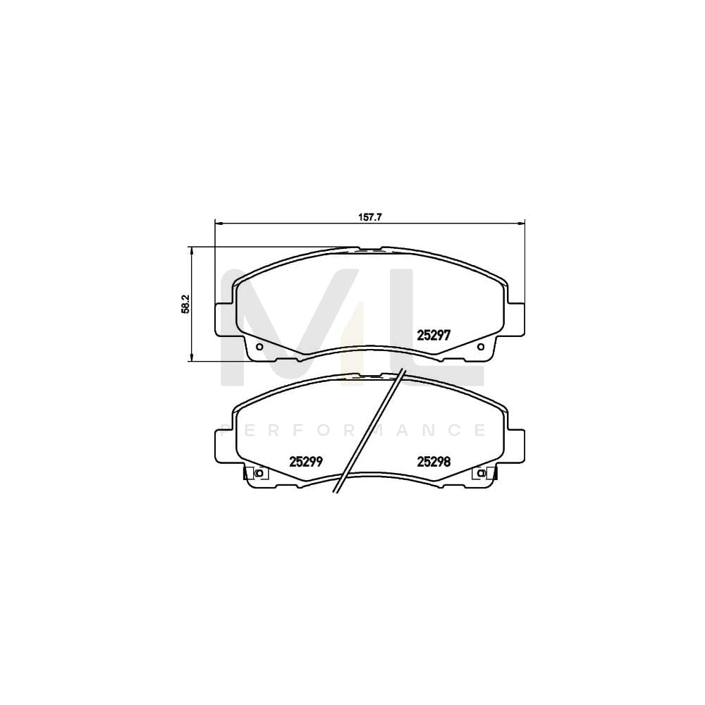Hella 8DB 355 019-601 Brake Pad Set For With Acoustic Wear Warning | ML Performance Car Parts
