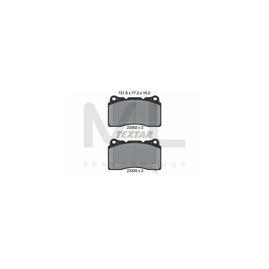 TEXTAR 2309204 Brake pad set with acoustic wear warning