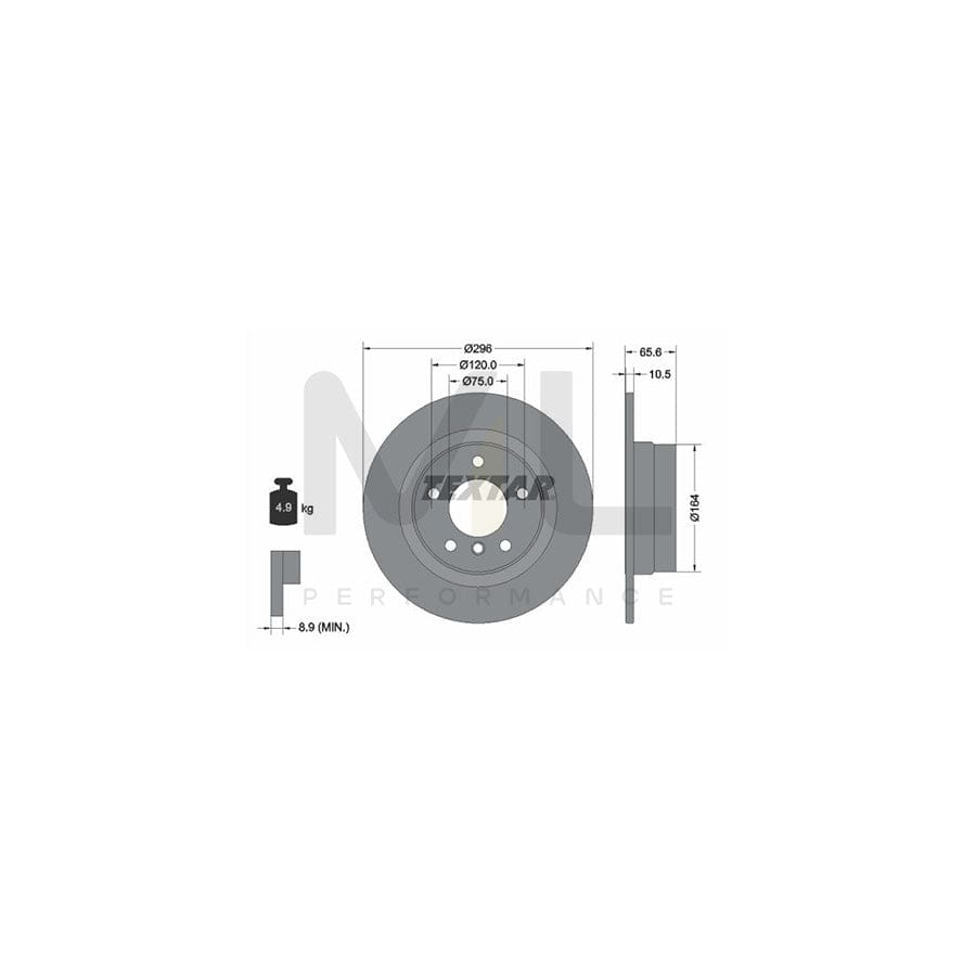 TEXTAR PRO 92133103 Brake Disc Solid, Coated, without wheel hub, without wheel studs  - 1 piece