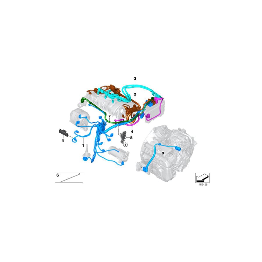 Genuine BMW Mini 12518617712 F56 Wiring Harness, Eng. Sensoric Module 1 (Inc. Cooper, One & Cooper ALL4)