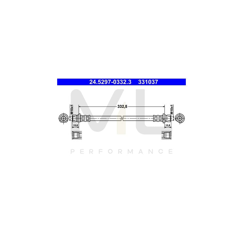 ATE 24.5297-0332.3 Brake Hose 332,5mm