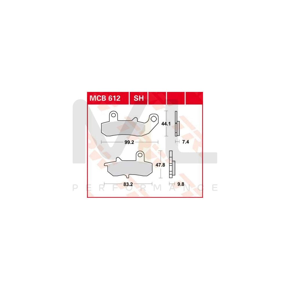 TRW Sinter Street Mcb612Sh Brake Pad Set