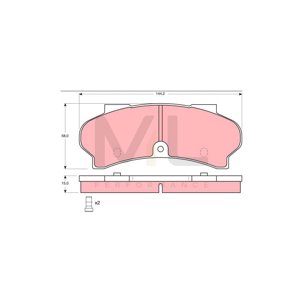 TRW Gdb164 Brake Pad Set Incl. Wear Warning Contact
